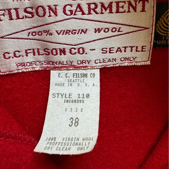 Filson Wool Jacket, Red Size 38 - Vintage! - Picture 6 of 10